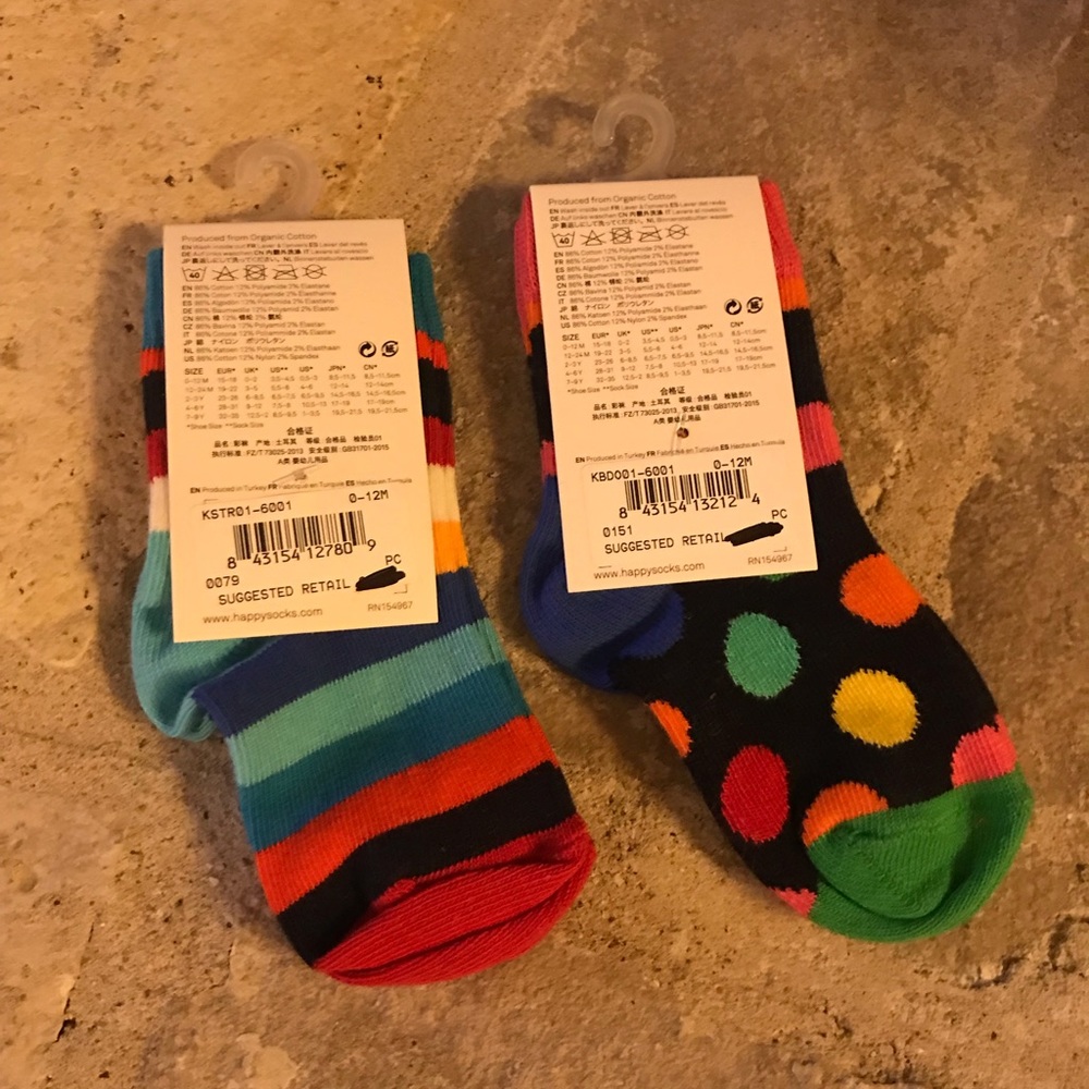 NWT Happy Socks Infant Socks (2 pairs) - Picture 2 of 2
